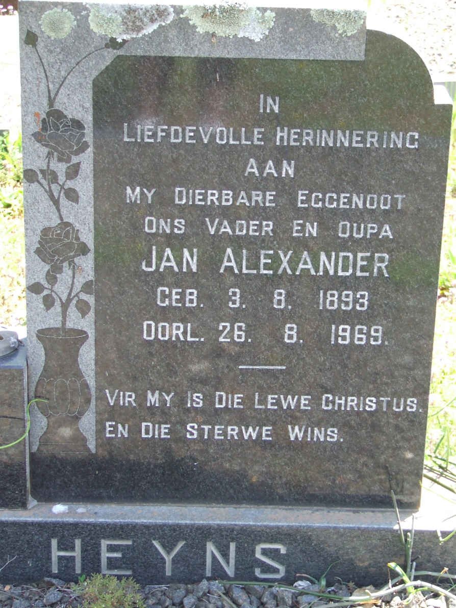 HEYNS Jan Alexander 1893-1969