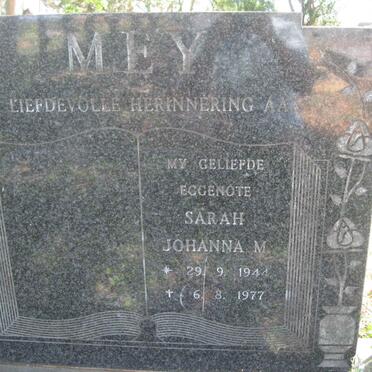 MEY Sarah Johanna M. 1944-1977