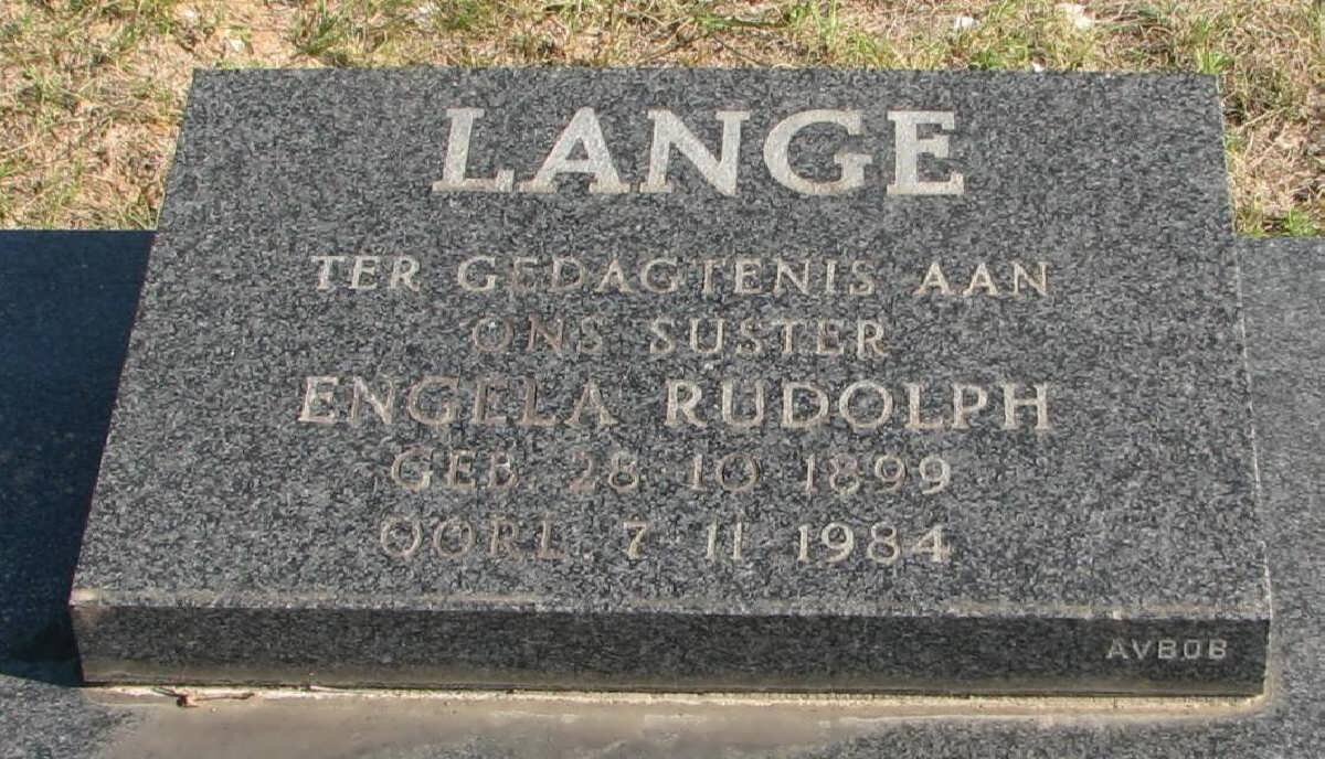LANGE Engela Rudolph 1899-1984