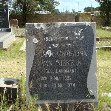 NIEKERK Dina Christina, van nee LANDMAN 1892-1974