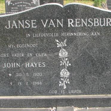 RENSBURG John Hayes, Janse van 1920-1988