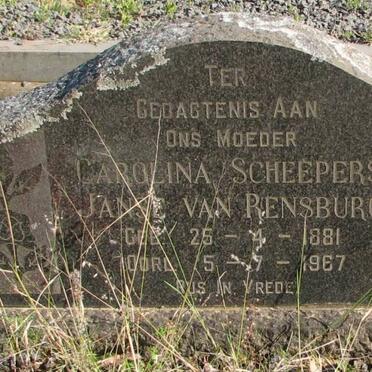 RENSBURG Carolina Scheepers, Janse van 1881-1967