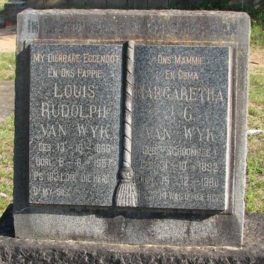 WYK Louis Rudolph, van 1888-1957 &amp; Margaretha J.G. SCHOOMBEE 1892-1980