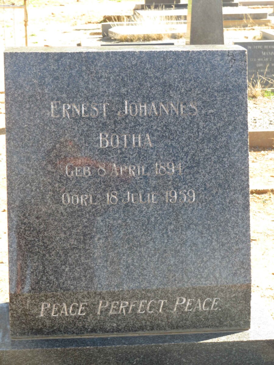 BOTHA Ernest Johannes 1894-1959