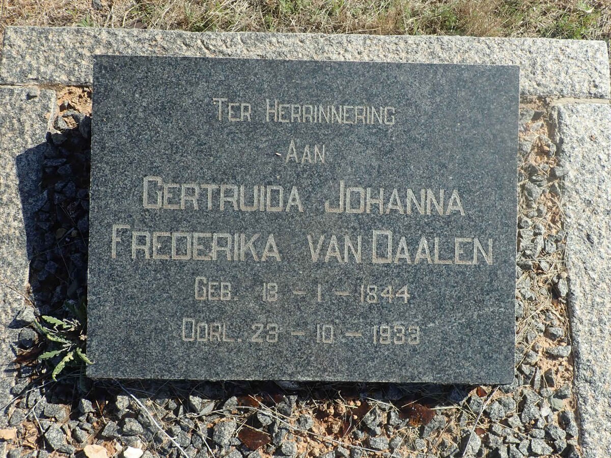 DAALEN Gertruida Johanna Frederika, van 1844-1933
