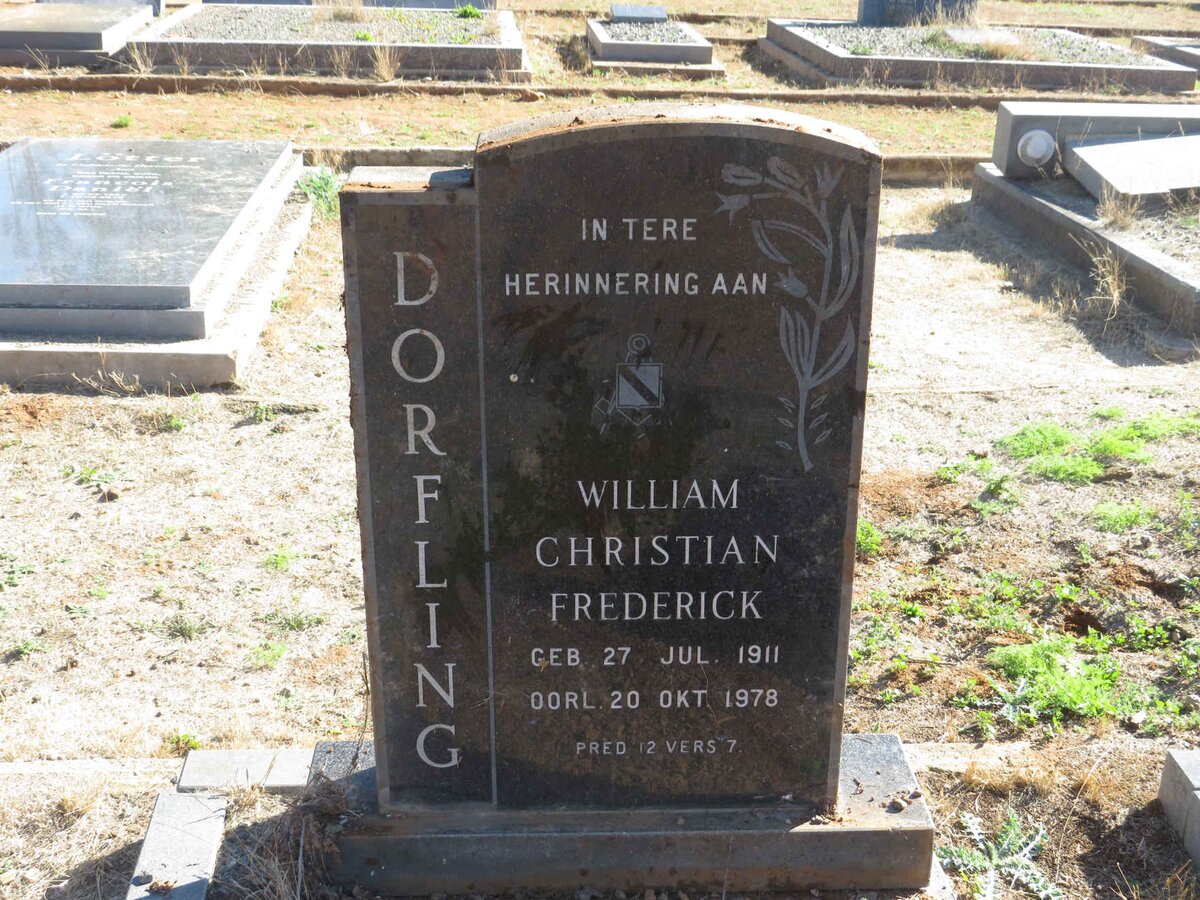 DORFLING William Christian Frederick 1911-1978