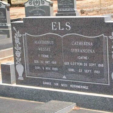 ELS Marthinus Wessel 1919-1986 &amp; Catherina Sybrandina LOTTER 1918-1981
