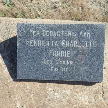FOURIE Henrietta Charlotte nee CROONIE