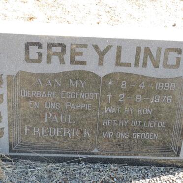 GREYLING Paul Frederick 1890-1976 &amp; Aletta M.M. ANKER 1907-1990
