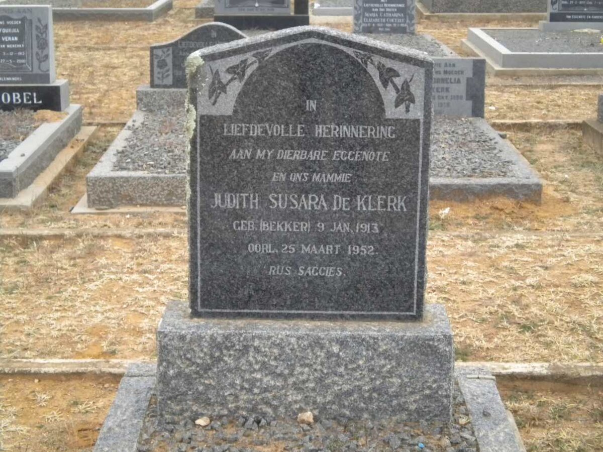 KLERK Judith Susara, de nee BEKKER 1913-1952