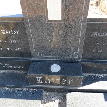 LOTTER B.J. 1897-1977 &amp; Maude 1903-1980