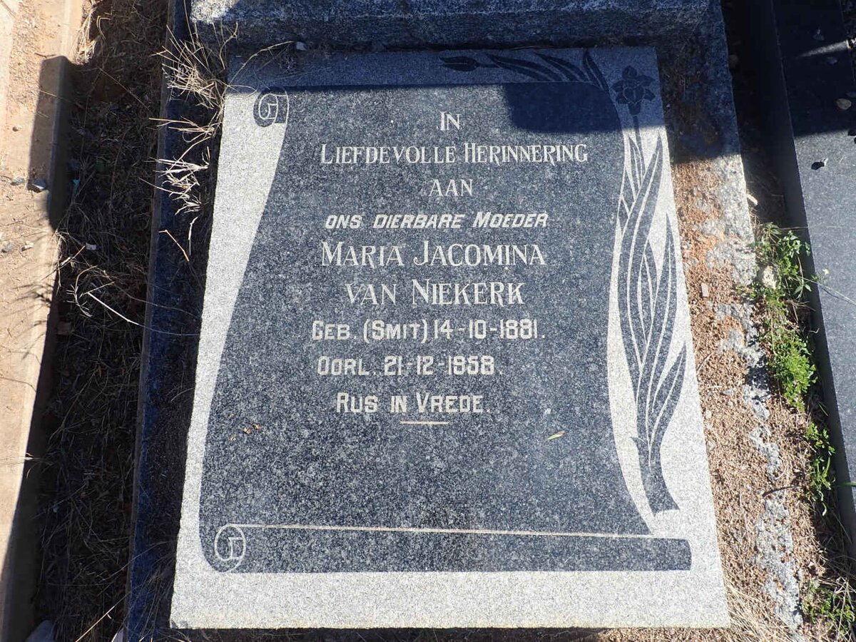 NIEKERK Maria Jacomina, van nee SMIT 1881-1958