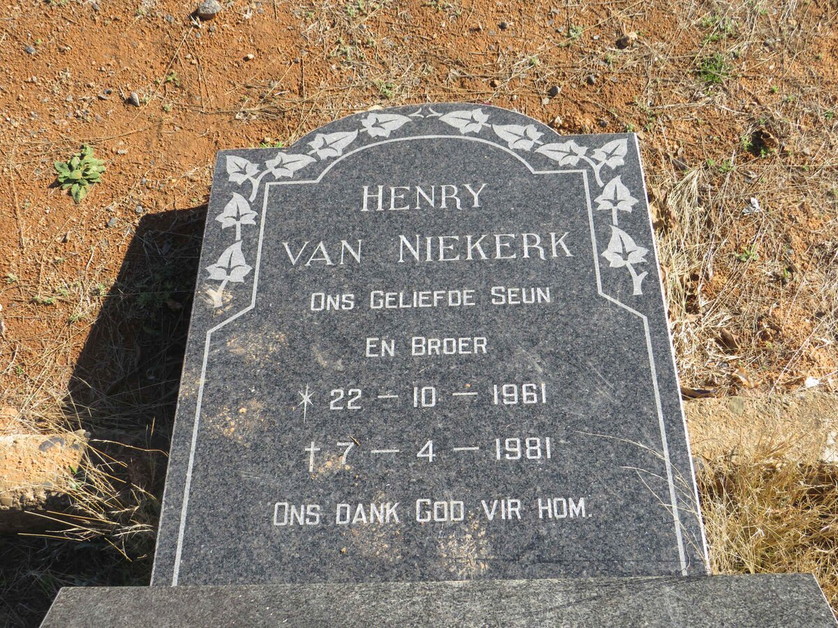 NIEKERK Henry, van 1961-1981
