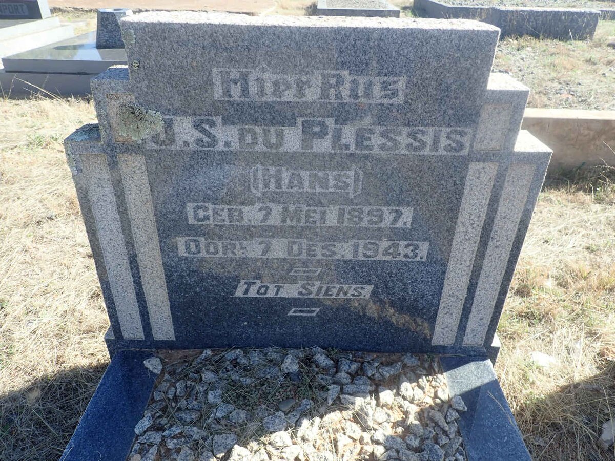 PLESSIS J.S., du 1897-1943