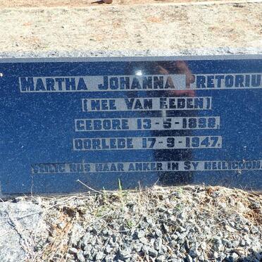 PRETORIUS Martha Johanna nee VAN EEDEN 1898-1947