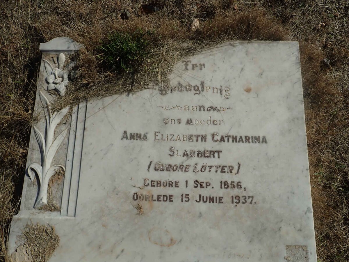 SLABBERT Anna Elizabeth Catharina nee LOTTER 1856-1937