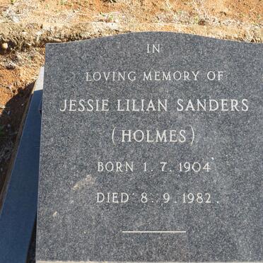 SANDERS Jessie Lilian nee HOLMES 1904-1982