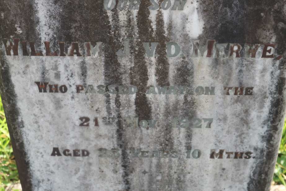 MERWE William J., v.d. -1927