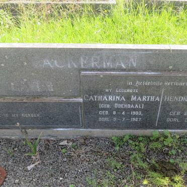 ACKERMAN Hendrik Jacobus 1902-1976 &amp; Catharina Martha ODENDAAL 1903-1967