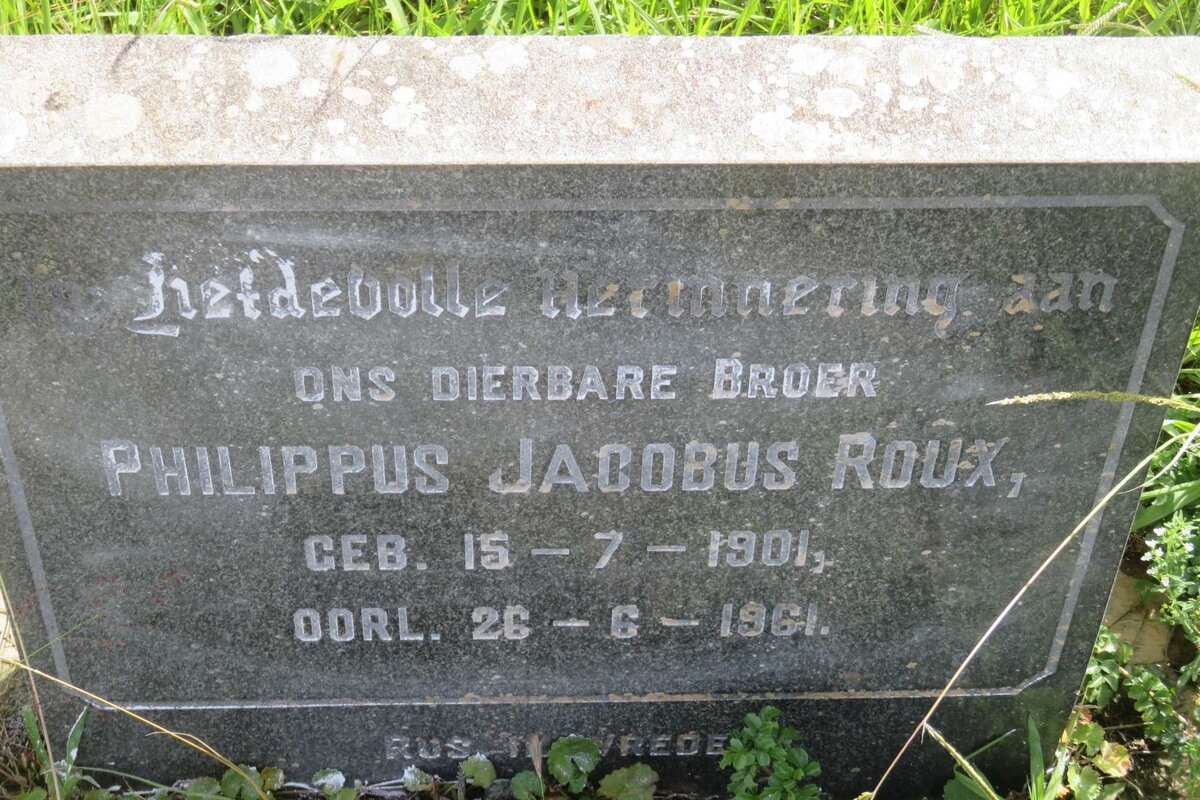 ROUX Philippus Jacobus 1901-1961