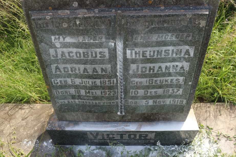 VICTOR Jacobus Adriaan 1851-1923 &amp; Theunsina Johanna BEUKES 1857-1918