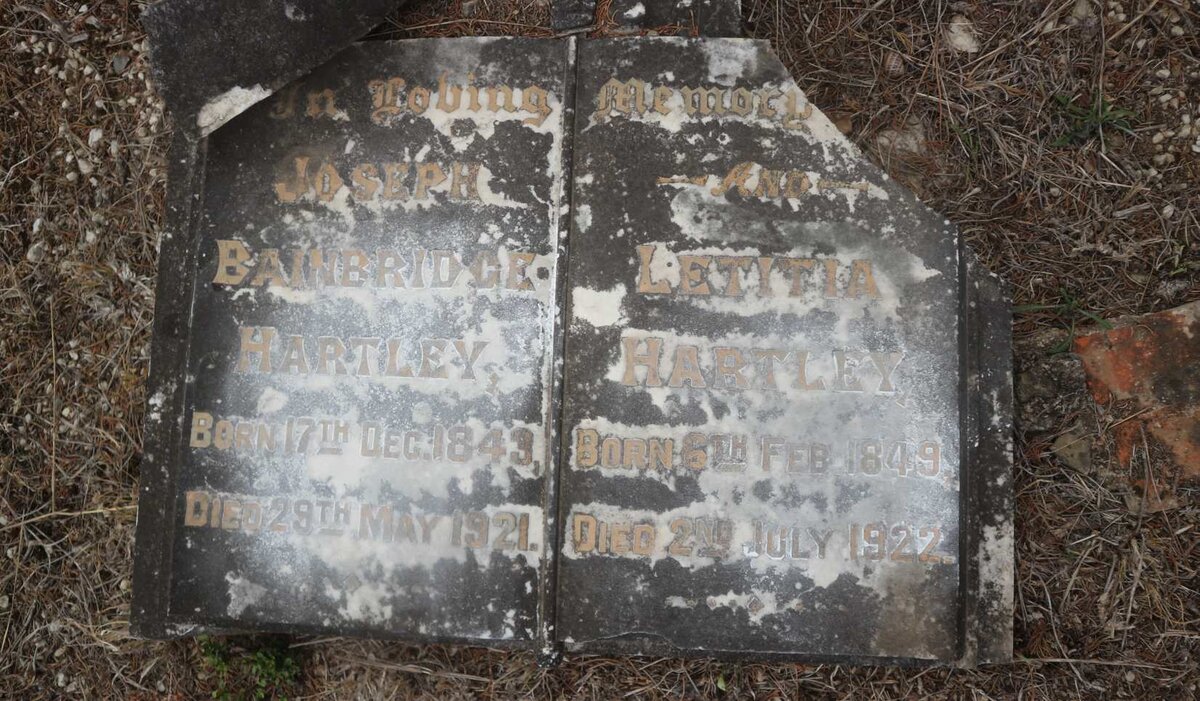 HARTLEY Joseph Bainbridge 1843-1921 &amp; Letitia 1849-1922