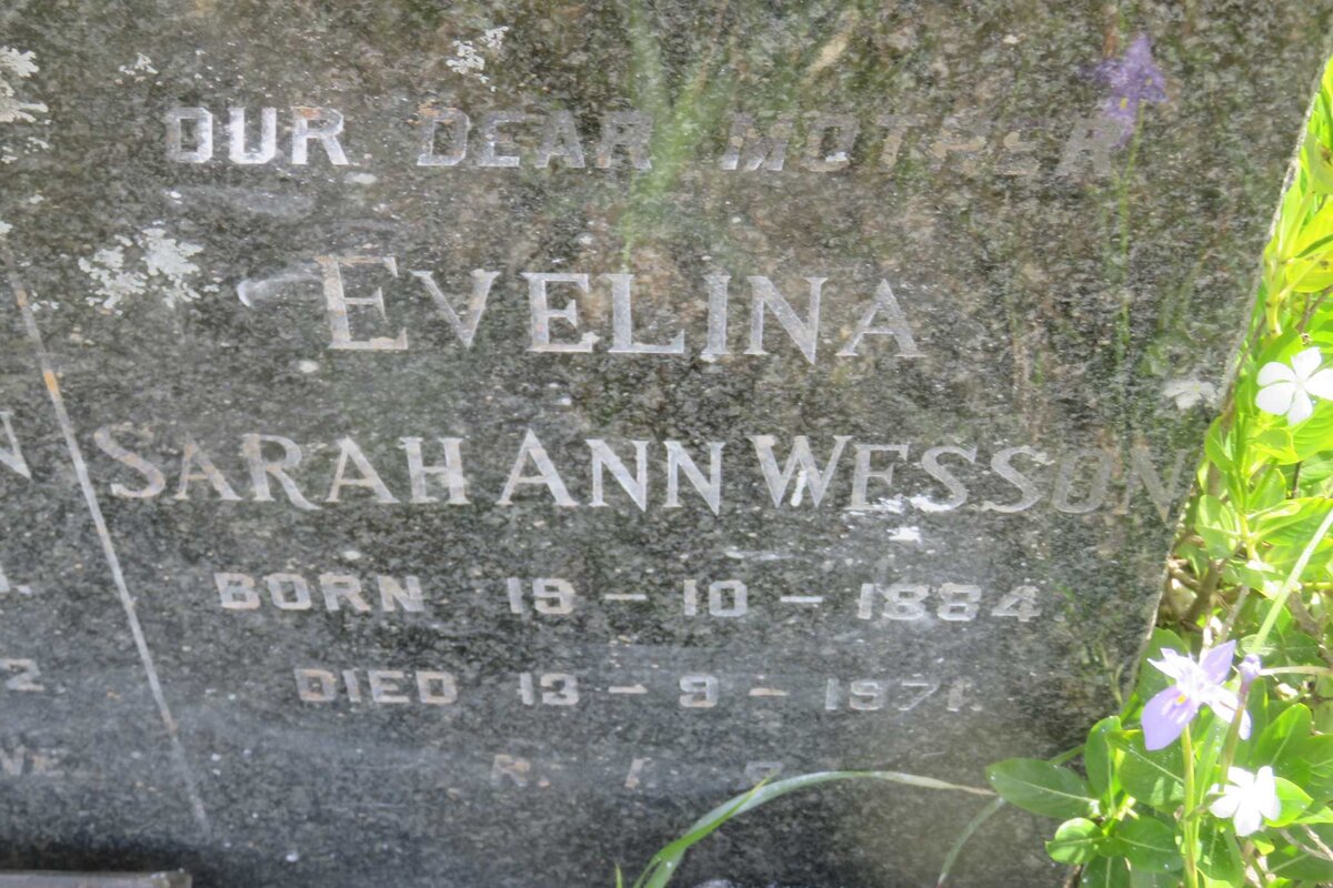 WESSON Henry 1868-1952 &amp; Evelina Sarah Ann 1884-1971
