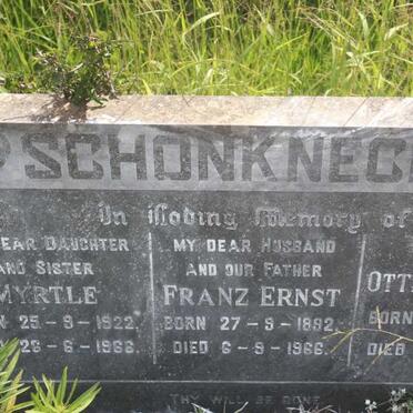 SCHONKNECHT Franz Ernst 1892-1966 &amp; Ottilie Emilie 1896-1968 :: SCHONKNECHT Myrtle 1922-1966