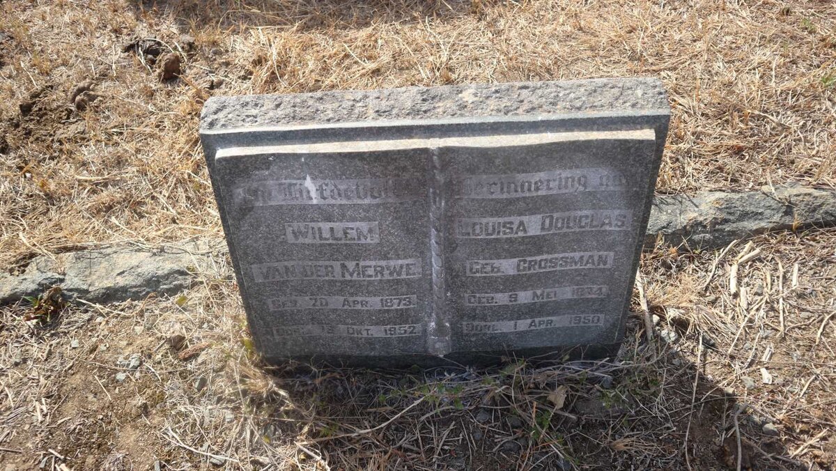 MERWE Willem, van der 1873-1952 &amp; Louisa Douglas CROSSMAN 1874-1950