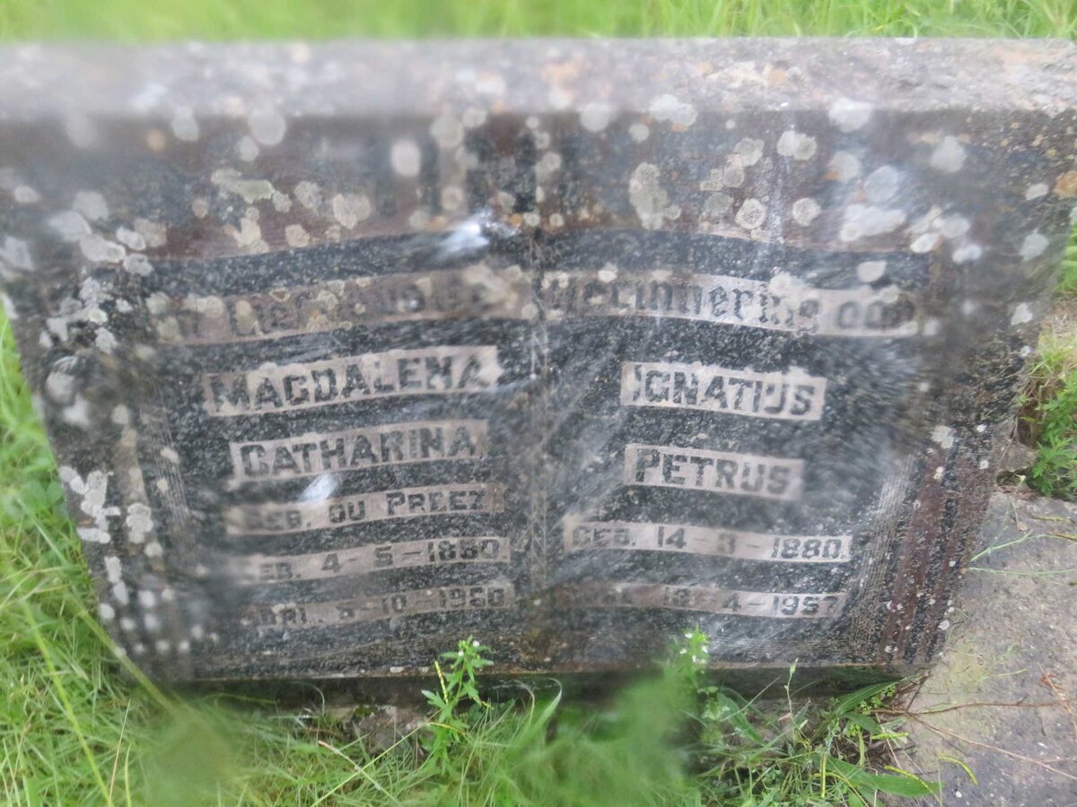 MINNE Ignatius Petrus 1880-1957 &amp; Magdalena Catharina DU PREEZ 1880-1960