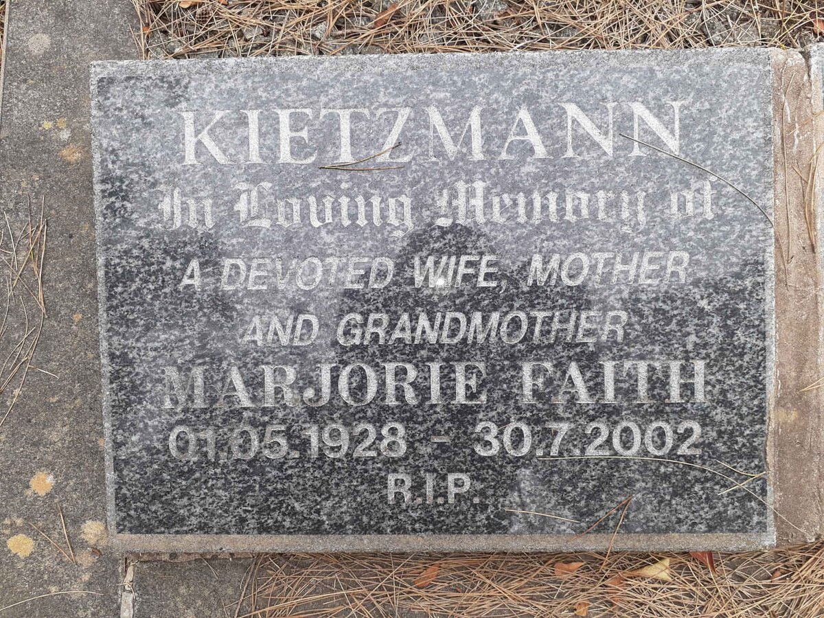 KIETZMANN Marjorie Faith 1928-2002