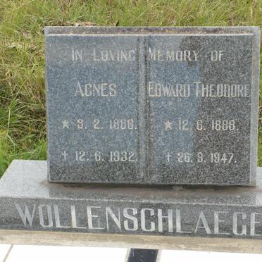WOLLENSCHLAEGER Edward Theodore 1888-1947 &amp; Agnes 1888-1932