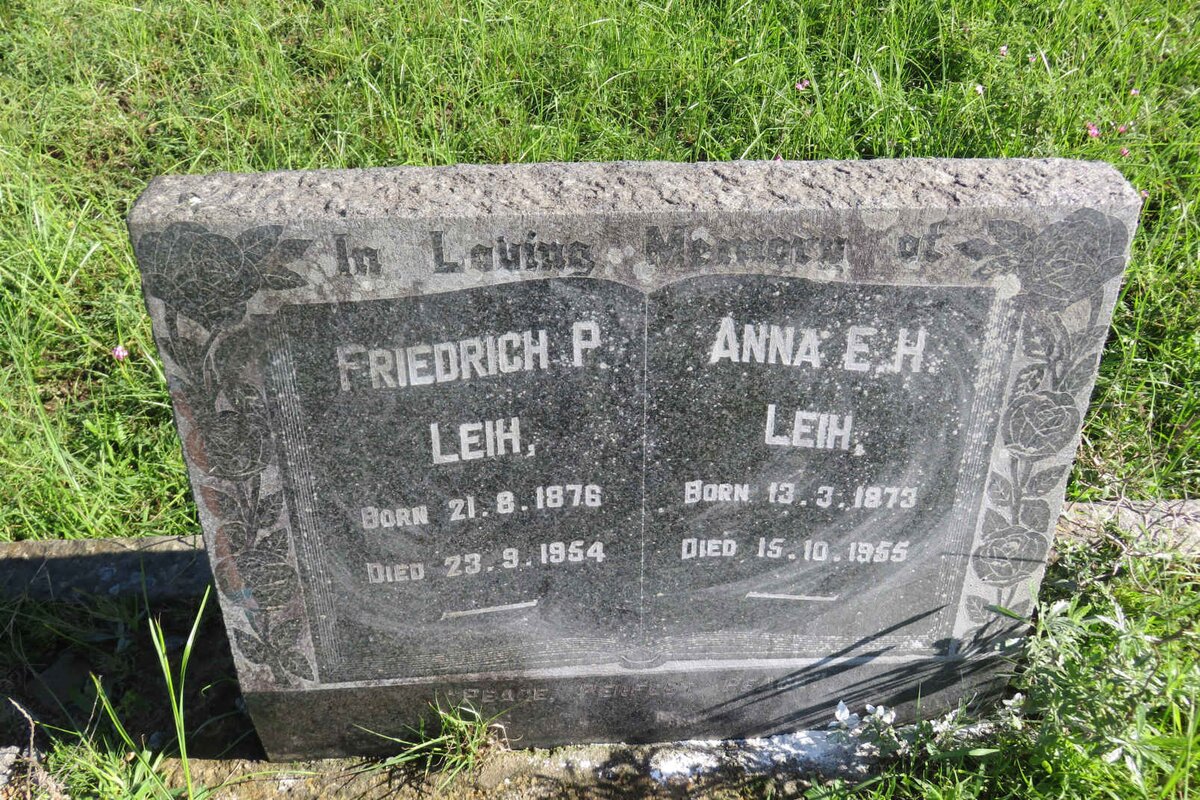 LEIH Friedrich P. 1876-1954 &amp; Anna E.H. 1873-1955