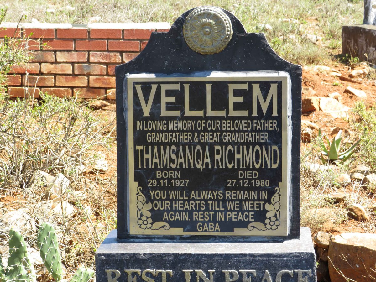 VELLEM Thamsanqa Richmond 1927-1980