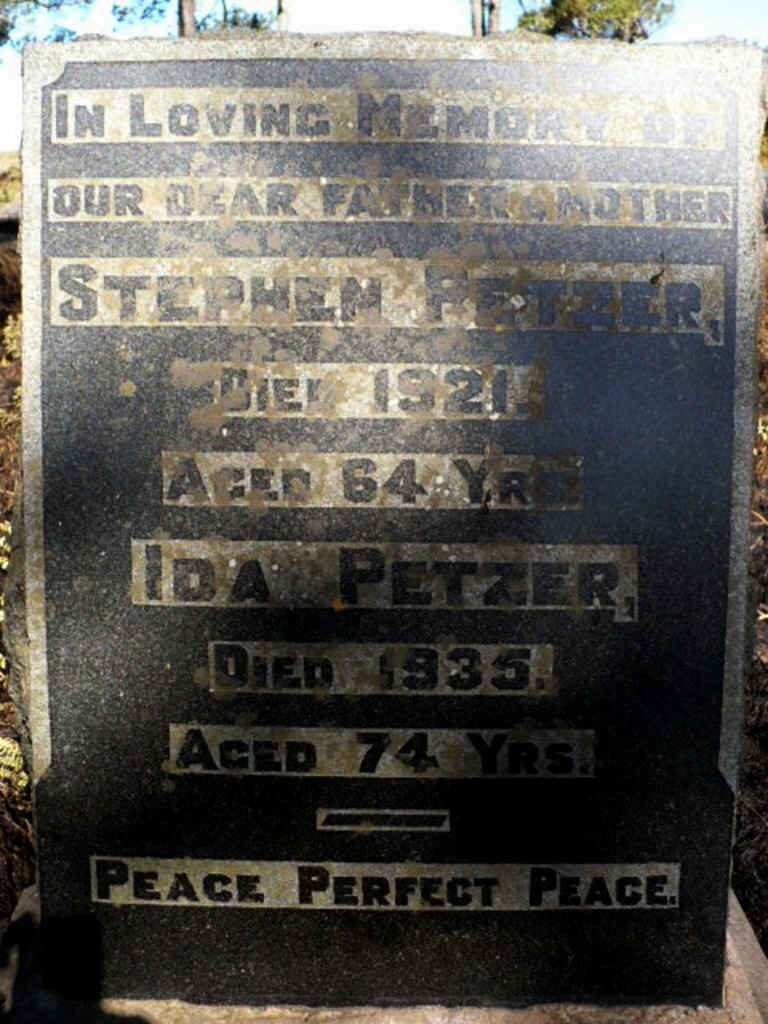 PETZER Stephen -1921 &amp; Ida -1935