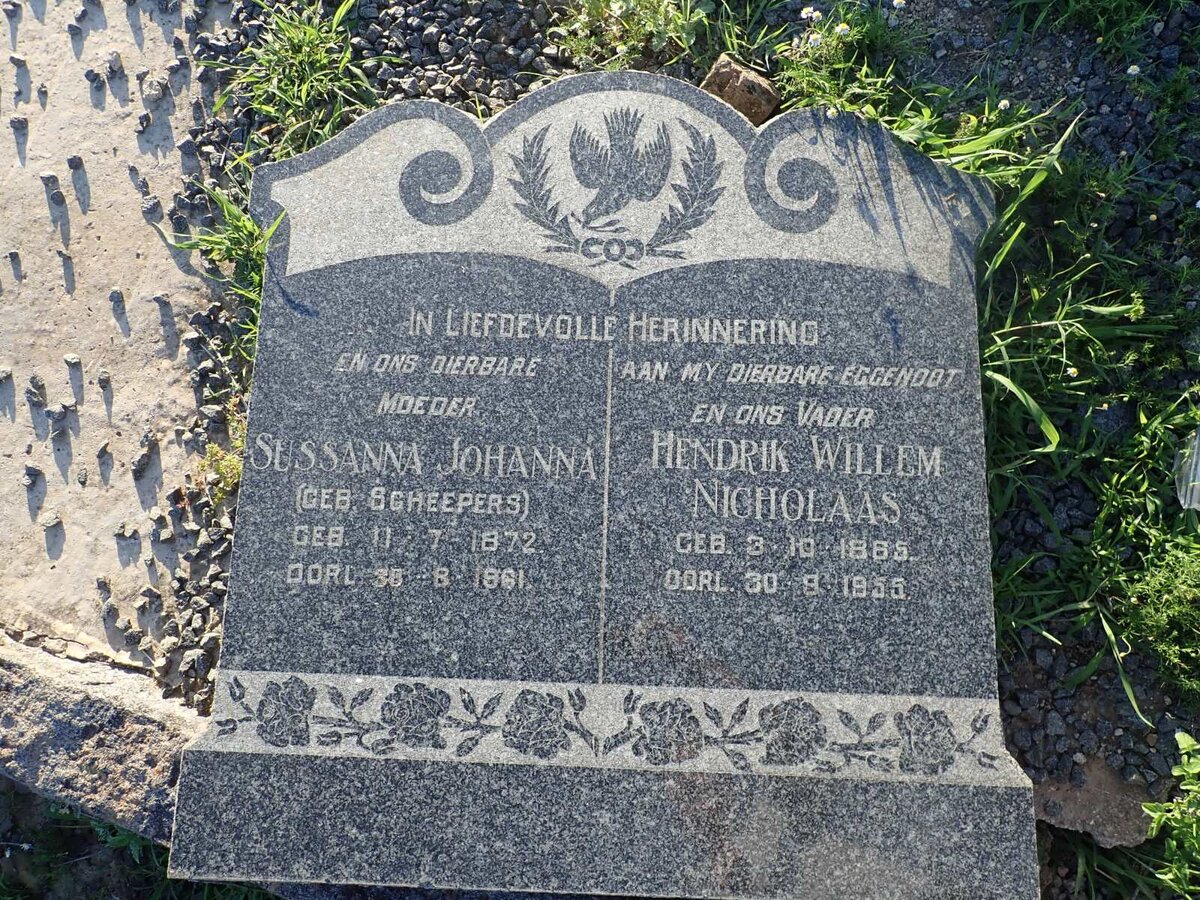 GOOSEN Hendrik Willem Nicholaas 1865-1955 &amp; Sussanna Johanna SCHEEPERS 1872-1961