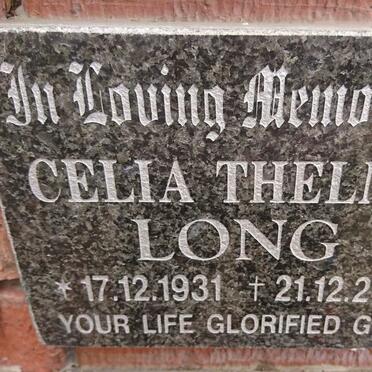LONG Celia Thelma 1931-2011