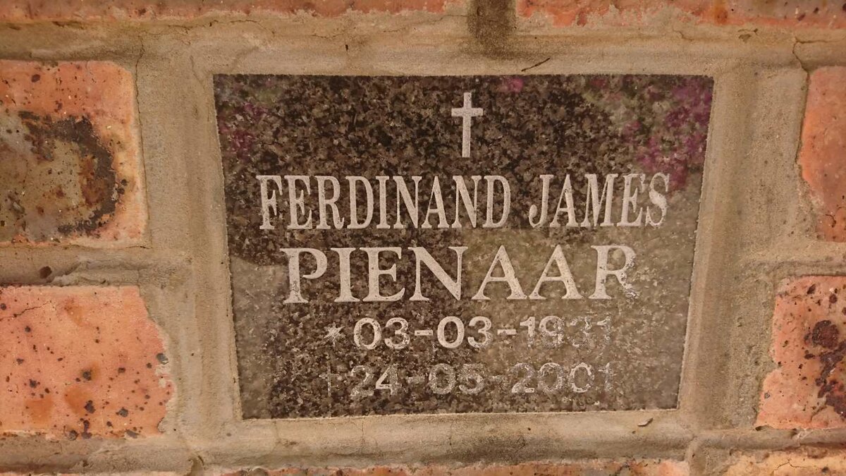 PIENAAR Ferdinand James 1931-2001