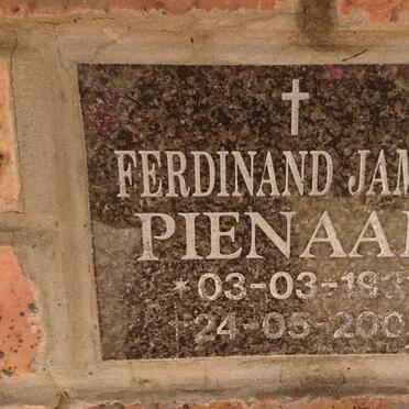PIENAAR Ferdinand James 1931-2001