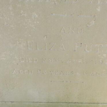 PUTT Henry -1919 &amp; Eliza Selina -1884 :: PUTT Eliza -192?