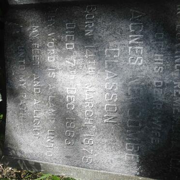 GLASSON William 1875-1963 &amp; Agnes Newcombe 1878-1963