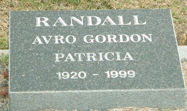RANDALL Avro Gordon 1920-1999 and Nancy Patricia Mei BOAST -1999