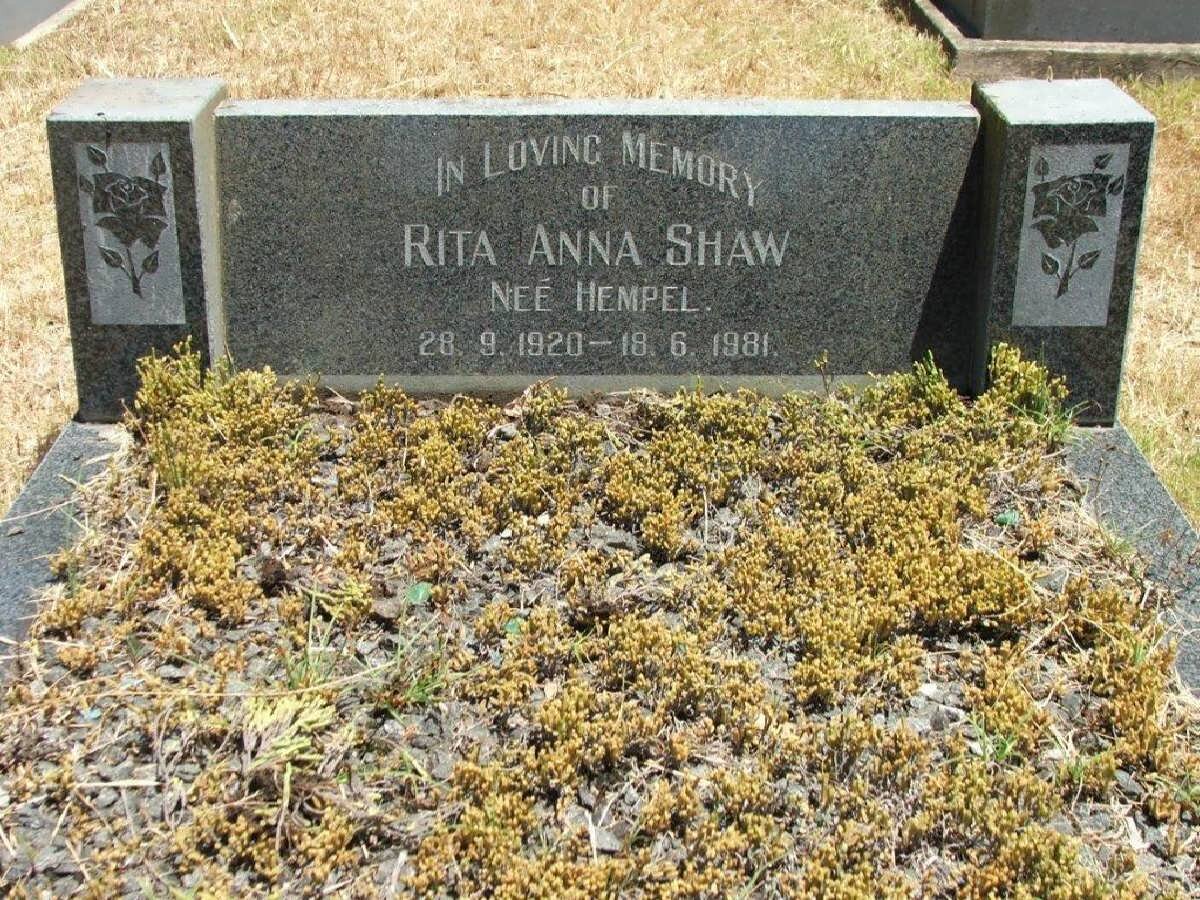 SHAW Rita Anna nee HEMPEL 1920-1981