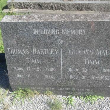 TIMM Thomas Hartley 1886-1968 &amp; Gladys Maud 1894-1963