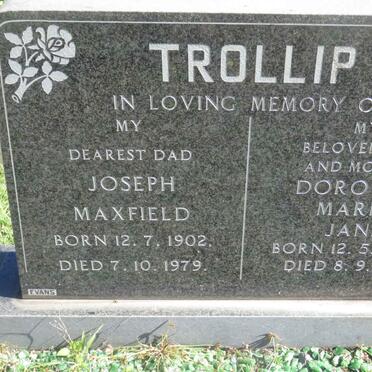 TROLLIP Joseph Maxfield 1902-1979 &amp; Dorothy Maria Jane 1906-1978