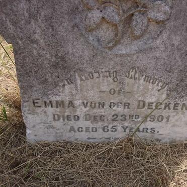 DECKEN Emma, von der -1901