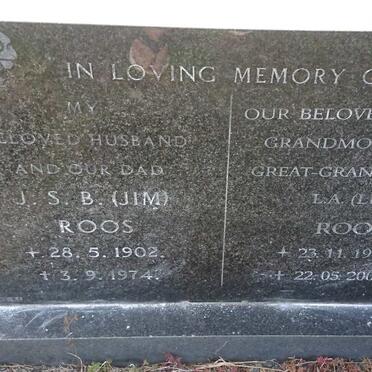 ROOS J.S.B. 1902-1974 &amp; L.A. 1909-2000