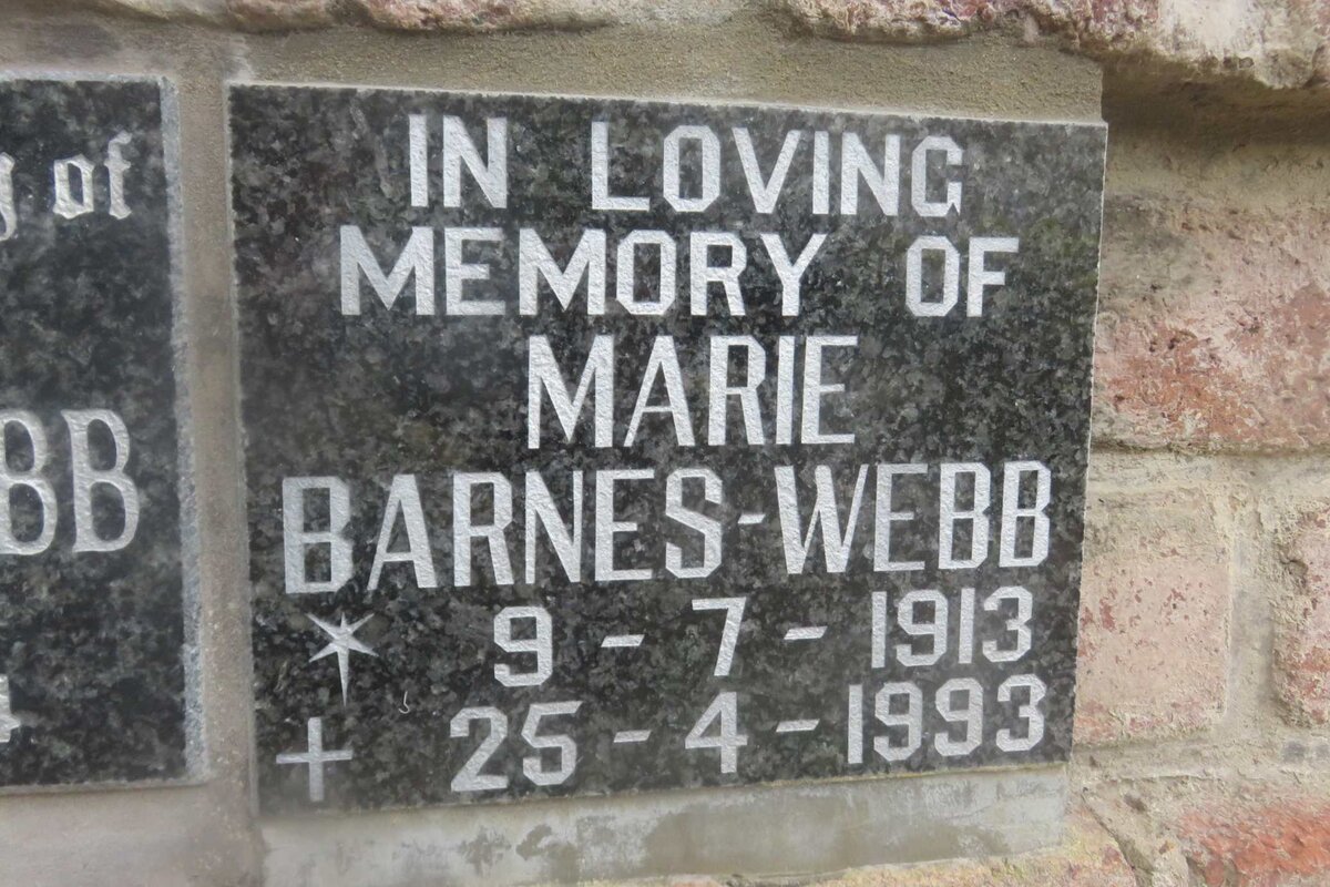 WEBB Marie, BARNES 1913-1993