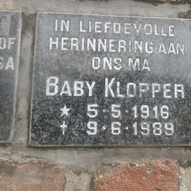 KLOPPER Baby 1916-1989