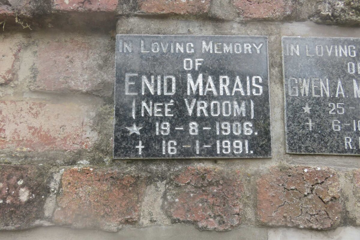 MARAIS Enid nee VROOM 1906-1991